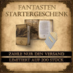 Fantasten Startergeschenk mit Buch, geöffnetem Malbuch und Buntstiften