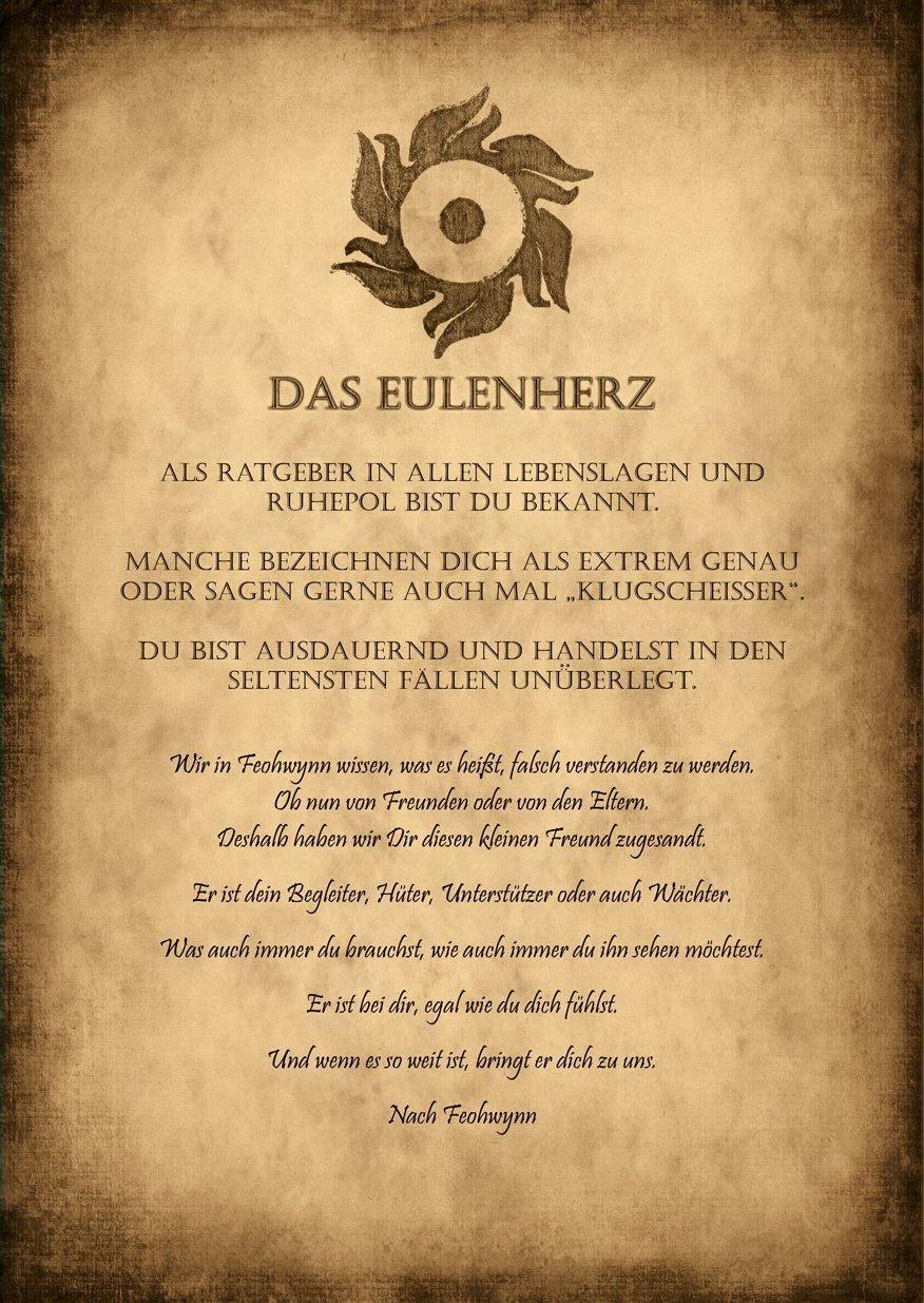 Beschreibung der handgefertigten Eulenherz-Filzfigur