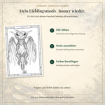 PDF herunterladen, Motiv auswählen und ausdrucken: Anleitung mit Originalmotiv.
