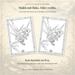 Einzelne Motivseiten frei ausrichten: PDF-Malbuch für Links- und Rechtshänder.