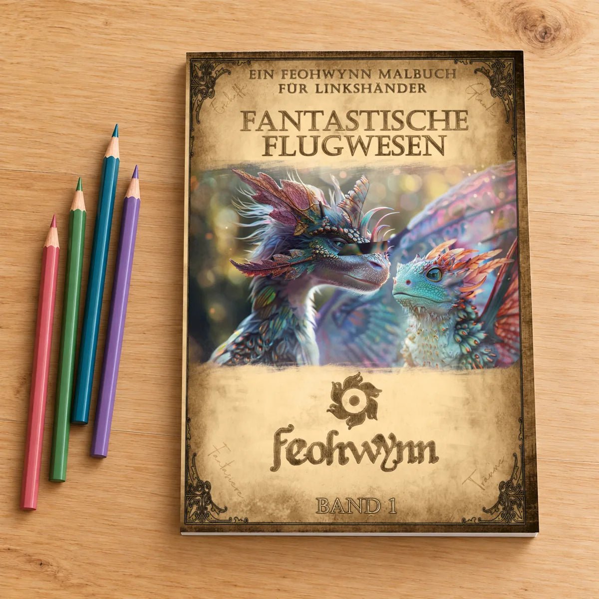Fantastische Flugwesen – Linkshänder - Feohwynn Onlineshop - Malbuch