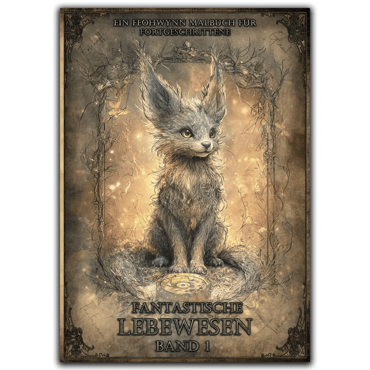 Cover des Malbuchs Fantastische Lebewesen mit einem gehörnten Waldwesen