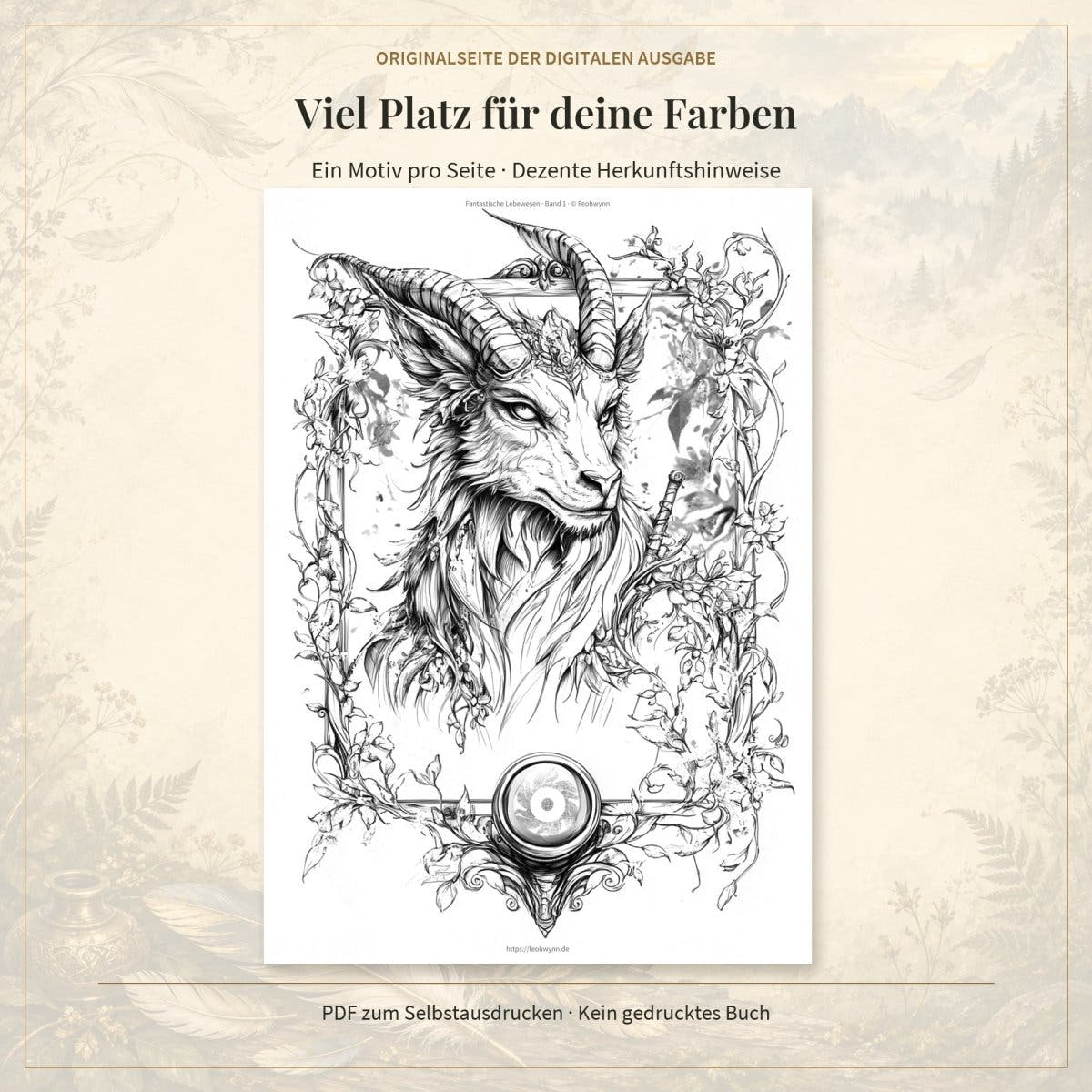 Fantastische Lebewesen - Band 1 - Digitale Version - Feohwynn Onlineshop - Malbuch