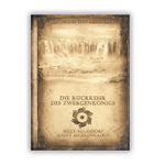 Hardcover-Cover von Die Rückkehr des Zwergenkönigs mit heller Wasserfalllandschaft