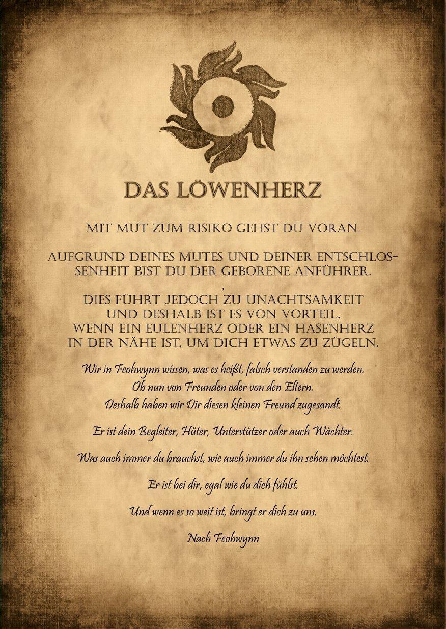 Beschreibung der handgefertigten Löwenherz-Filzfigur
